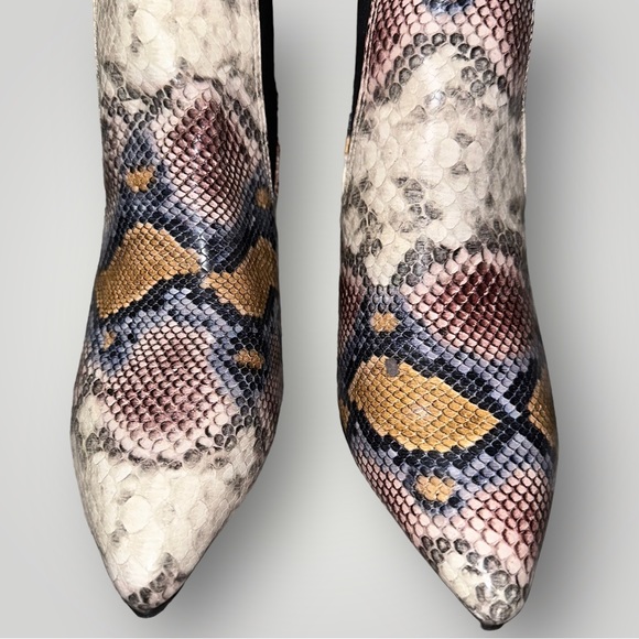 SHEIN Colorful Snakeskin Pull on Heeled Ankle Boots with Pointy Toe Size… - Picture 5 of 11